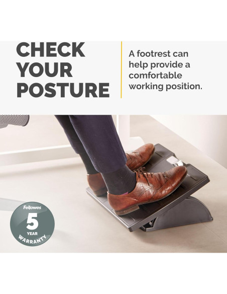 Reposapiés Ajustable Fellowes Office Suites 10.5-14.3 cm Negro