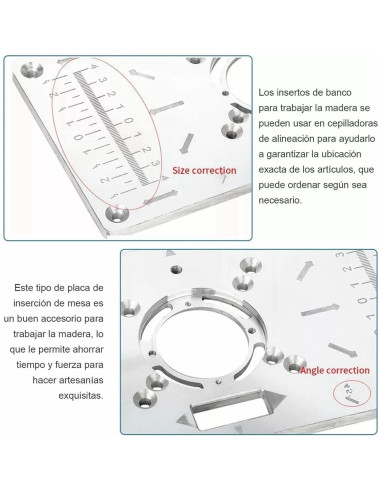 Mesa de Inserción Fafeicy para Router de Aluminio 23.5x12cm