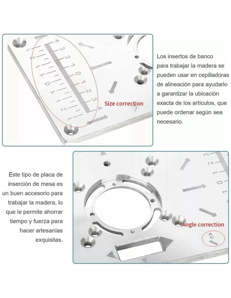 Mesa de Inserción Fafeicy para Router de Aluminio 23.5x12cm