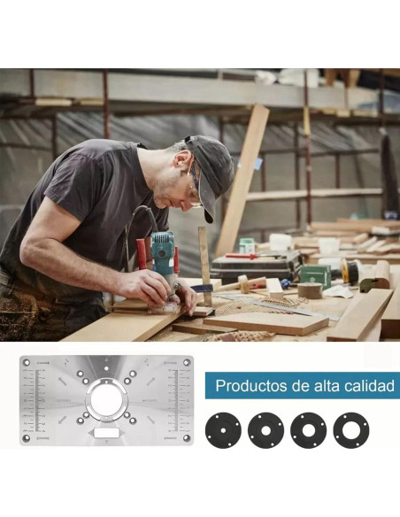 Mesa de Inserción Fafeicy para Router de Aluminio 23.5x12cm