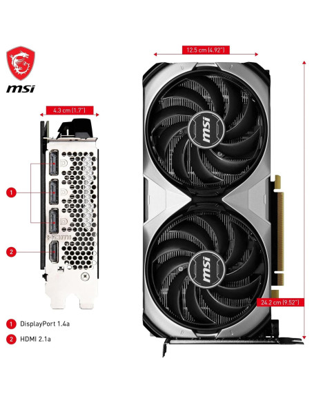 Tarjeta Gráfica MSI GeForce RTX 4070 VENTUS 2X 12G OC 12GB