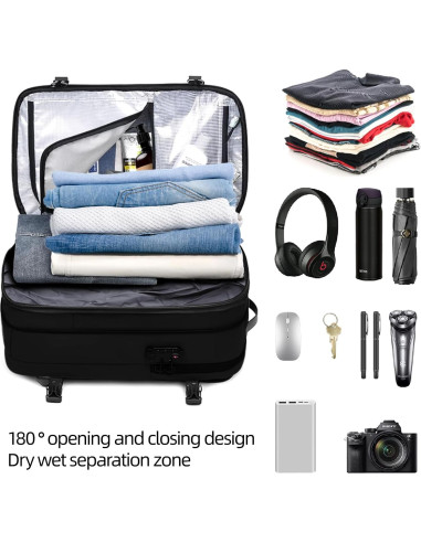 Mochila de Vacío Expandible OPOALO 60L con Compartimento para Laptop