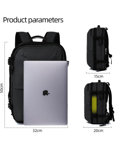 Mochila de Vacío Expandible OPOALO 60L con Compartimento para Laptop