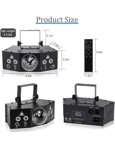 Luces de Fiesta LED DJ TC-7009 con Control Remoto y DMX512