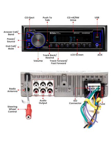 BOSS Audio 595BRGB Estéreo Automóvil Bluetooth CD USB