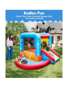 Casa Inflable de Rebote Step4Fun 5 en 1 con Tobogán y Pelotas 2