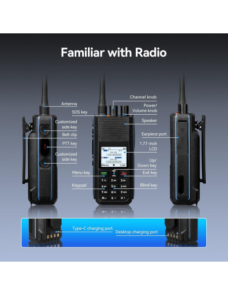 Retevis H1 Radio DMR Doble Banda con GPS y Batería 2900mAh