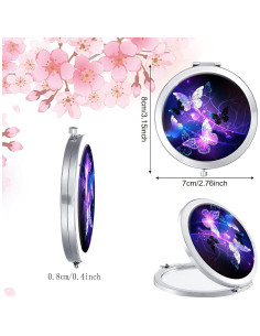 Espejo Compacto Doble Cara LONNAONE 7cm Plegable Viaje 2