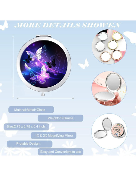 Espejo Compacto Doble Cara LONNAONE 7cm Plegable Viaje