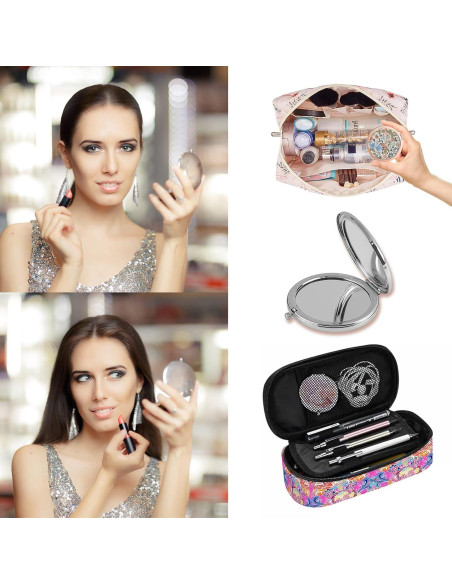 Espejo Compacto Doble Cara LONNAONE 7cm Plegable Viaje