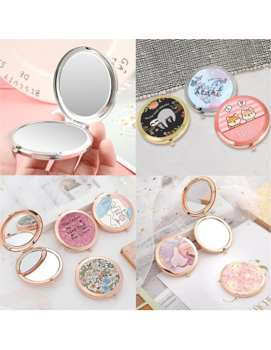 Espejo Compacto Doble Cara LONNAONE 7cm Plegable Viaje