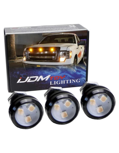Kit de Iluminación LED Frontal Amarillo iJDMTOY 3 Piezas