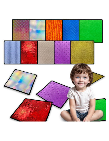 10 Alfombrillas Sensoriales Cuadradas Bouiexye 22x22cm Multicolor