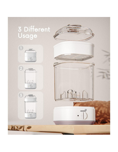 Esterilizador de Botellas Grownsy 8 Minutos 360 Desinfección