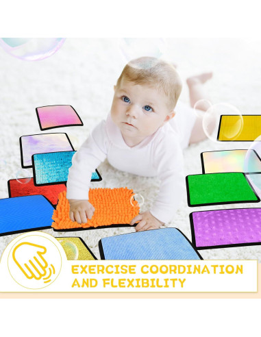 10 Alfombrillas Sensoriales Cuadradas Bouiexye 22x22cm Multicolor