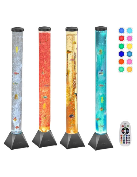 Lámpara de burbujas LED MUHI 120 cm con peces flotantes