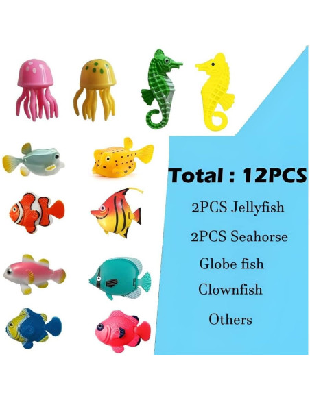 Lámpara de burbujas LED MUHI 120 cm con peces flotantes