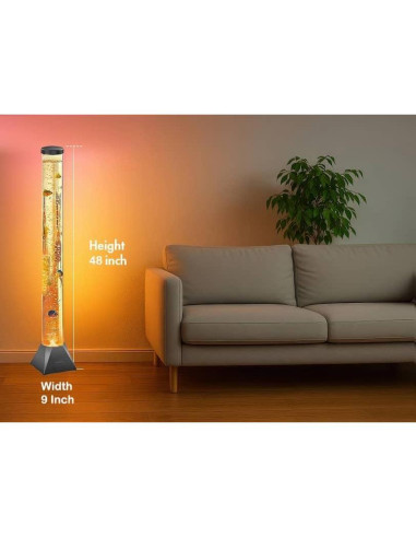 Lámpara de burbujas LED MUHI 120 cm con peces flotantes