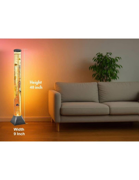 Lámpara de burbujas LED MUHI 120 cm con peces flotantes