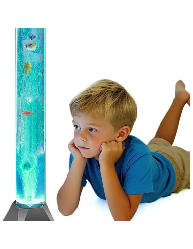 Lámpara de burbujas LED MUHI 120 cm con peces flotantes