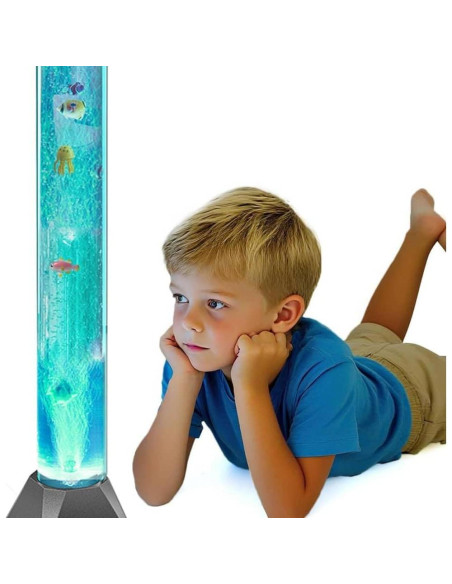 Lámpara de burbujas LED MUHI 120 cm con peces flotantes