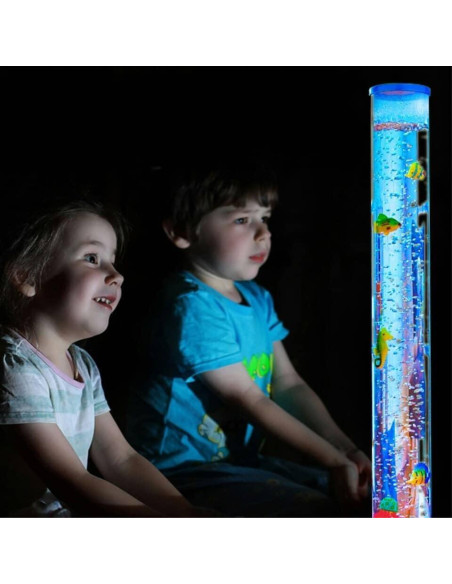 Lámpara de burbujas LED MUHI 120 cm con peces flotantes