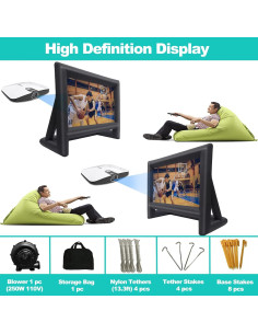 Pantalla Inflable de Proyector GYUEM 6.4x2.2m Doble Cara 2