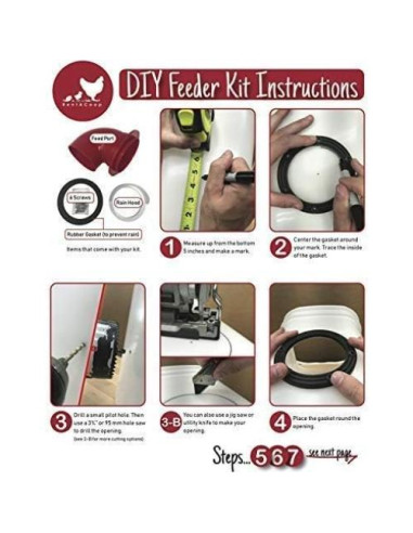 Kit Alimentador y Bebedero Pollo RentACoop - 6 Puertos Grandes