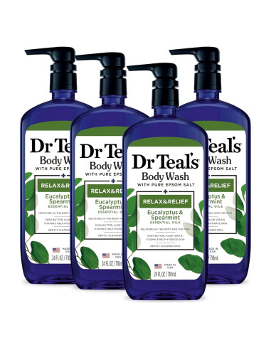 Gel de Baño Dr Teal's Eucalipto y Menta 4x24 oz