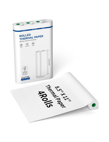 Papel Térmico Gloryang Carta 21.6x27.9cm 4 Rollos 100 Hojas