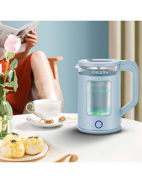 Hervidor Eléctrico DEZIN DZ350B 1.5L Doble Pared LED Bicolor
