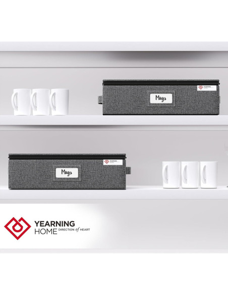 Caja de Almacenamiento YearningHome para 12 Tazas y Vasos - 2 Paquete Caja de Almacenamiento YearningHome para 12 Tazas y Vasos - 2 Paquete