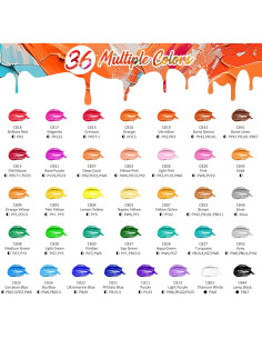 Juego de Pintura Acrílica Caliart 36 Colores 59ml con 12 Pinceles 2