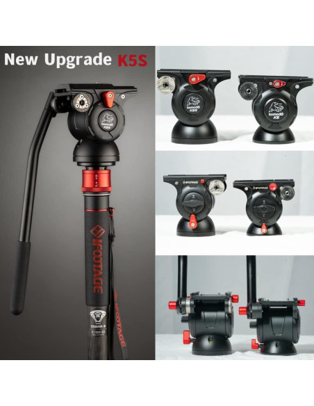 Cabezal Fluido de Video IFOOTAGE K5S para Trípode 5kg