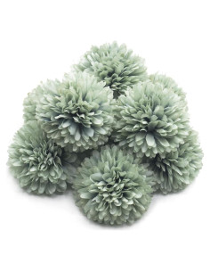 10 Piezas de Crisantemos Artificiales en Bola Azul Silllule