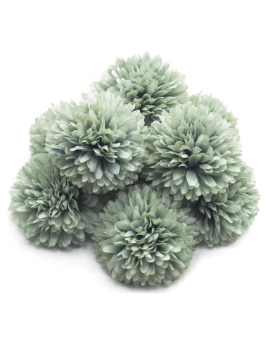 10 Piezas de Crisantemos Artificiales en Bola Azul Silllule