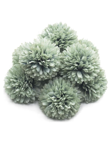 10 Piezas de Crisantemos Artificiales en Bola Azul Silllule