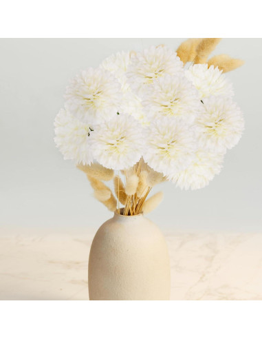 10 Piezas de Crisantemos Artificiales en Bola Azul Silllule