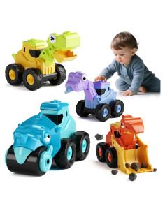 Juguete Camión de Construcción Dinosaurio Dimoarch 4 Vehículos