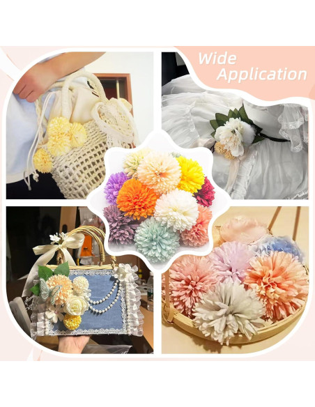 10 Piezas de Crisantemos Artificiales en Bola Azul Silllule