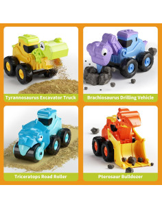 Juguete Camión de Construcción Dinosaurio Dimoarch 4 Vehículos 2