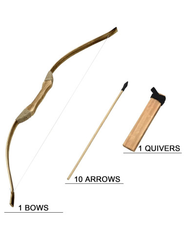 Juego de Arco y Flecha de Madera Basbon 81 cm para Niños