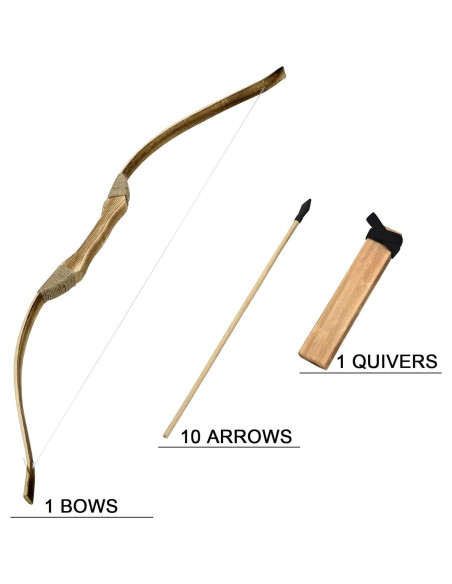 Juego de Arco y Flecha de Madera Basbon 81 cm para Niños