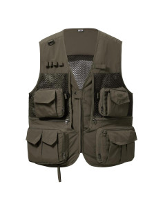 Chaleco de Carga Utilitario Bassdash Verde Militar Mediano