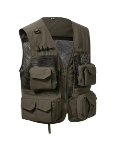 Chaleco de Carga Utilitario Bassdash Verde Militar Mediano 2