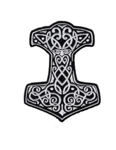 Parche Bordado Martillo de Thor Mjolnir 10.16x7.62 cm Miltacusa
