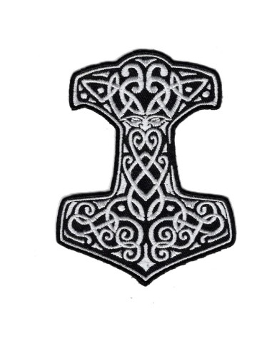 Parche Bordado Martillo de Thor Mjolnir 10.16x7.62 cm Miltacusa