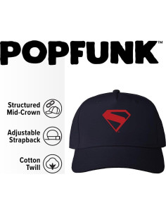 Gorra Ajustable Snapback Popfunk Superman 2025 Monocromo 2