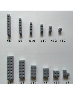 Paquete de 100 Ladrillos Grises y Negros Weiyeele - 12 Tamaños 2
