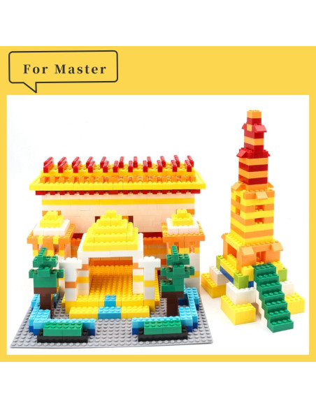 Paquete de 100 Ladrillos Grises y Negros Weiyeele - 12 Tamaños